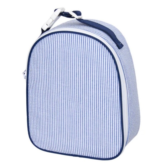 Other - Seersucker Insulated Lunch Bags Pink and Blue Striped Kids Totes